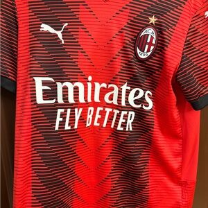 Ac Milan Puma Red and Black DryCell Jersey